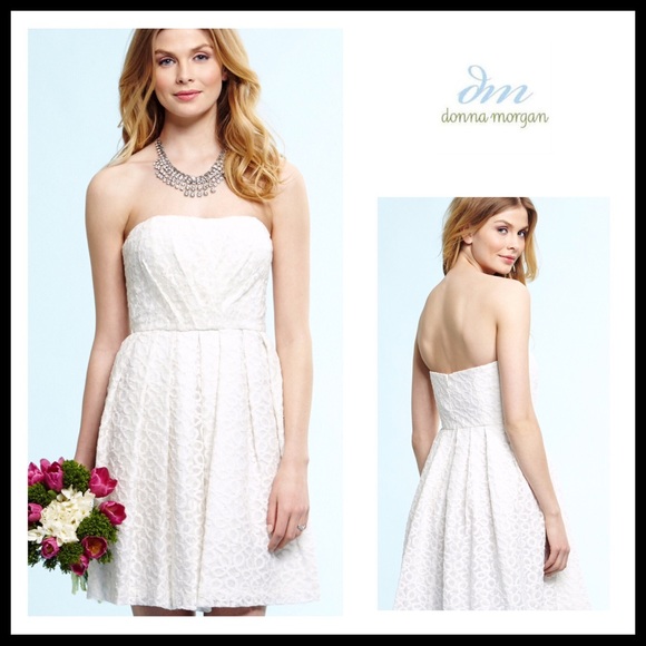 WHITE STRAPLESS FORMAL SHORT COCKTAIL DRESS - Picture 8 of 8